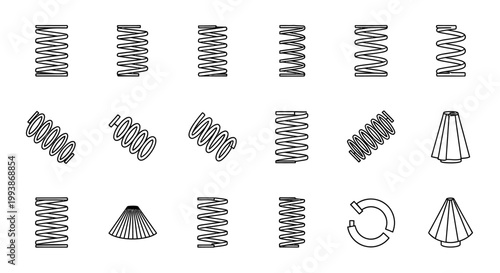collection of various types of springs and conical springs springs springs