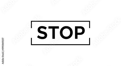 Simple black and white stop sign with clear text and bold outline.