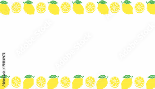 Lemon Background illustration. Citrus fruit repeat background. Slice outline minimal style. Fresh summer texture design. Food wrapping surface.