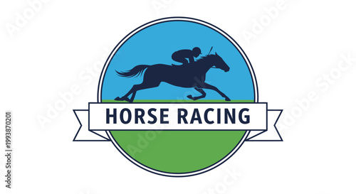 The Belmont Stakes horse racing event features a horse and jockey.