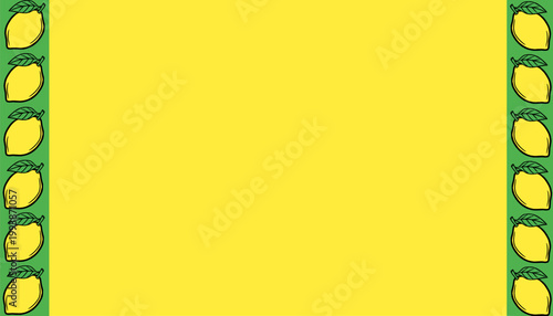 Lemon Background illustration. Citrus fruit repeat background. Slice outline minimal style. Fresh summer texture design. Food wrapping surface.