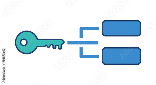 Key unlocking digital data blocks concept