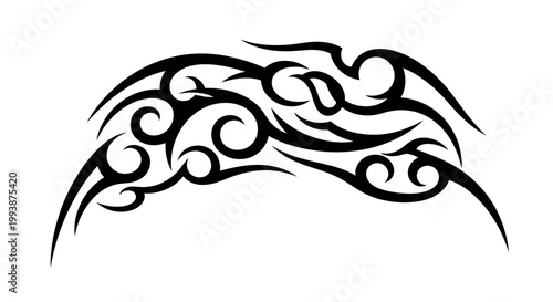 Obraz na plátně Tribal tattoo design with swirls.