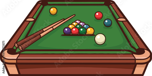 Cute cartoon a illustrator vector billiards