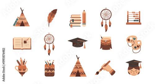 Native American Inspired School Supplies and Art Tools Collection