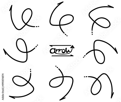 やじるしセット 四方八方 手書き