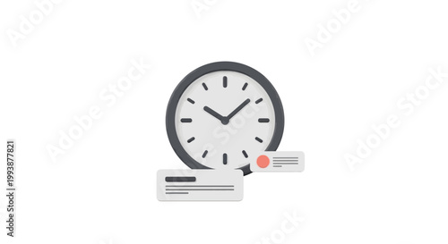 Clock Face with Notification Alerts and Messages