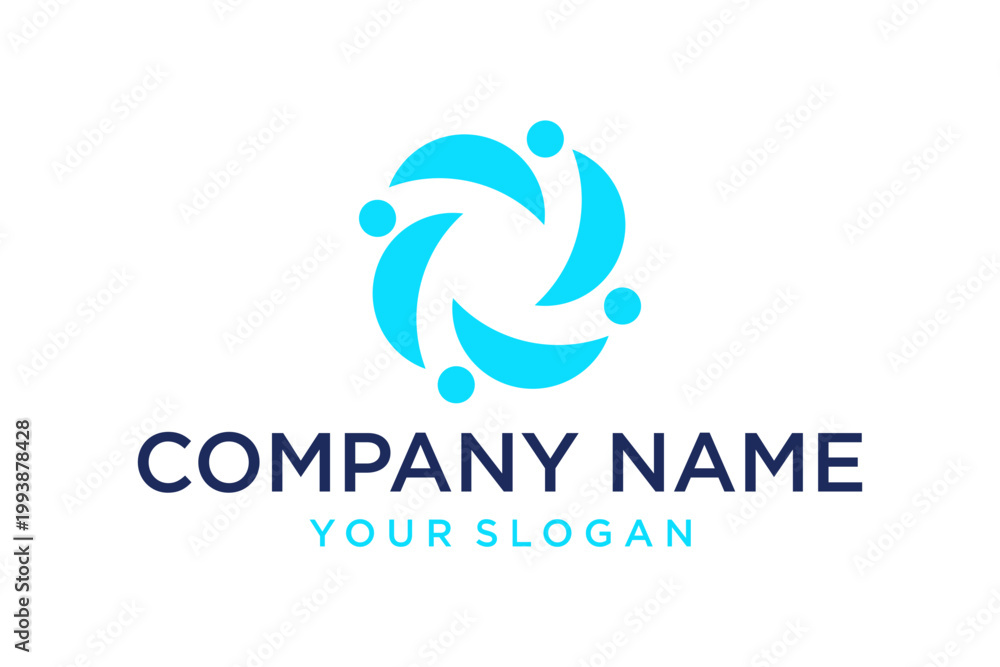 Obraz premium Modern Abstract Community People Logo Vector Template