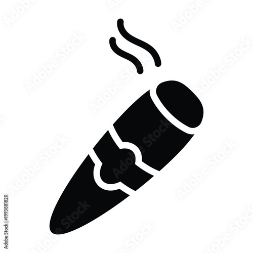 Solid cigar silhouette with smoke detail, representing luxury lifestyle, relaxation, and premium leisure activities.