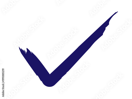 チェックマーク（紺色のペン）