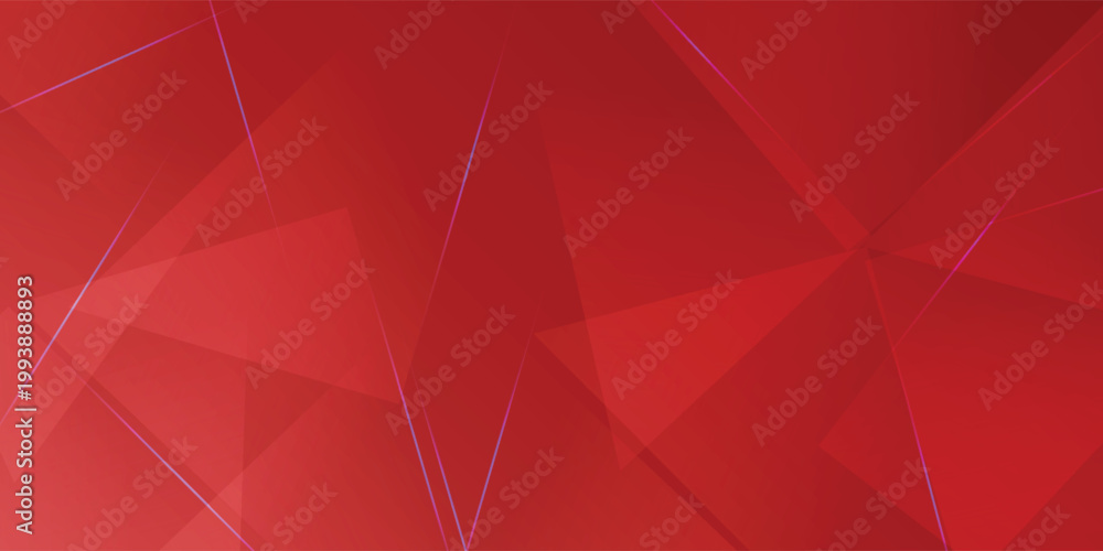 Obraz premium Abstract Red Geometric Background with Sharp Purple Light Streaks and Layered Triangles