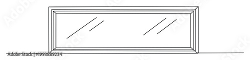 Minimalist line drawing of a layered rectangular window or mirror frame for architectural and interior design projects.