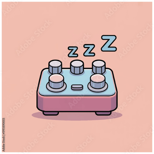 Sleeping Audio Effect Pedal Illustration.
