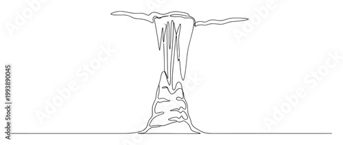 Minimalist continuous line drawing depicting a dynamic waterfall, excellent for modern design, logos, and digital branding
