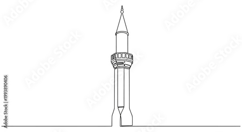 Minimalist Continuous Line Drawing of a Fountain Pen Nib