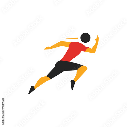 Runner in motion, abstract athletic figure, dynamic sprint illustration