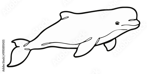 Beluga whale isometric movement line art vector icon. Generative AI
