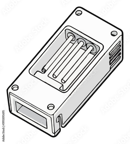 Fiber optic modem line art vector icon. Generative AI