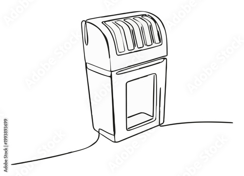Paper shredder front view line art icon. Generative AI