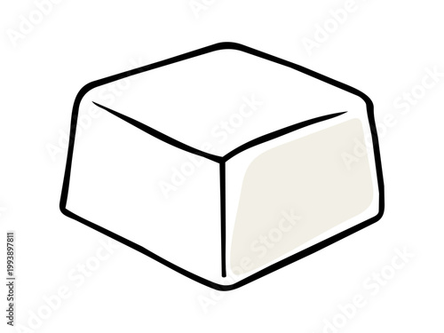 健康的な大豆食品の豆腐の手描きイラスト