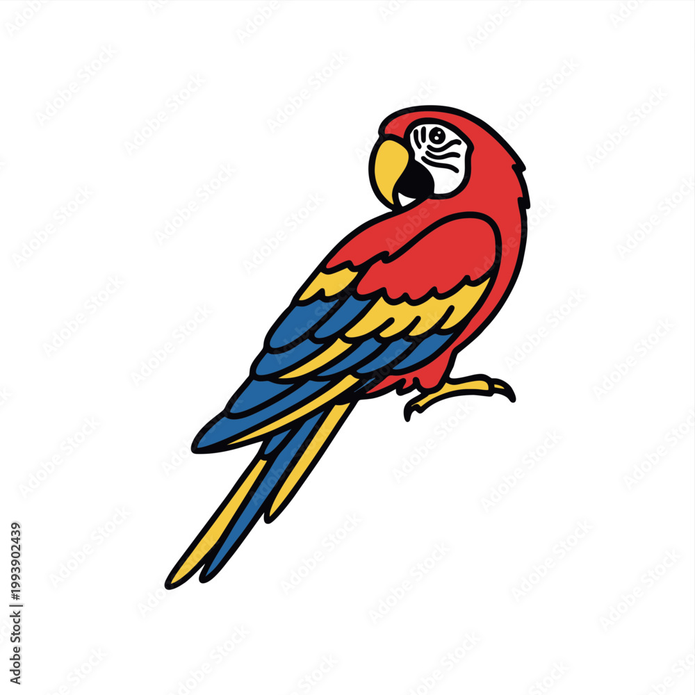 Fototapeta premium simple clean cute illustration vector of parrots bird,
