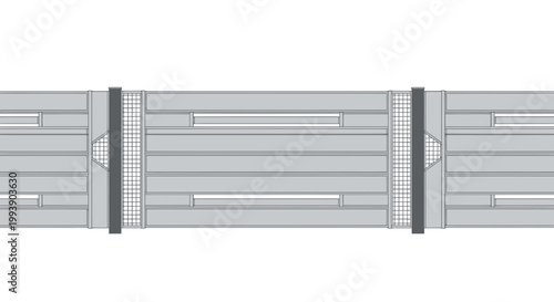 Modern Concrete Barrier with Metal Mesh Accent, Highway Safety Structure