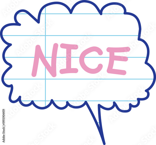 간단칭찬 말풍선 nice