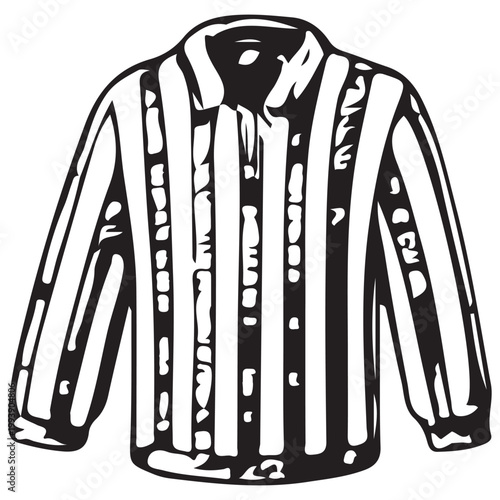 Ice Hockey Referee Jersey Icon for Sports Officiating, Game Rules and Professional Match Design