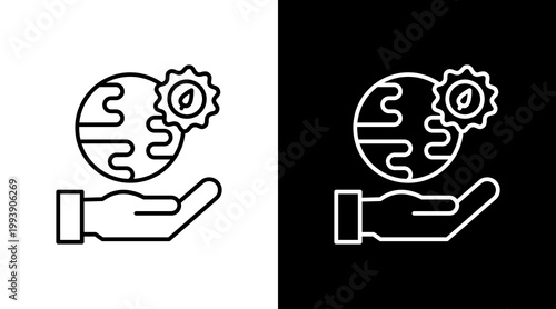 Eco Friendly Outline White Icon Set Design