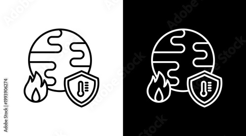 Climate Protection Outline White Icon Set Design