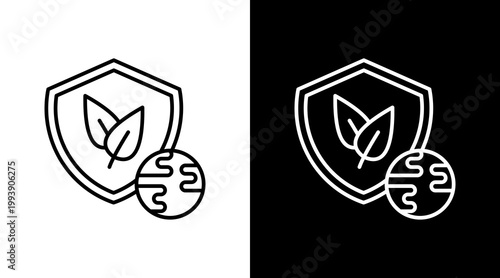 Environmental Protection Outline White Icon Set Design