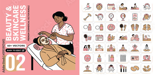 Beautiful Collection of Skincare, Beauty, and Wellness Icons for Your Next Project