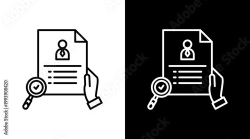 Resume Review Outline White Icon Set Design