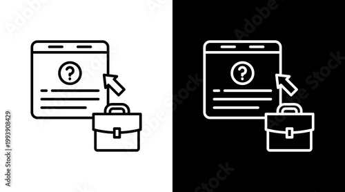 Job Posting Outline White Icon Set Design