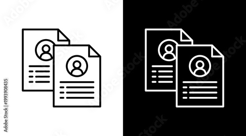 Candidate Profile Outline White Icon Set Design