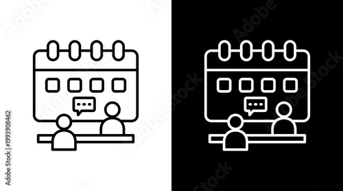 Interview Schedule Outline White Icon Set Design
