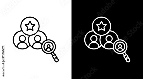 Talent Pool Outline White Icon Set Design