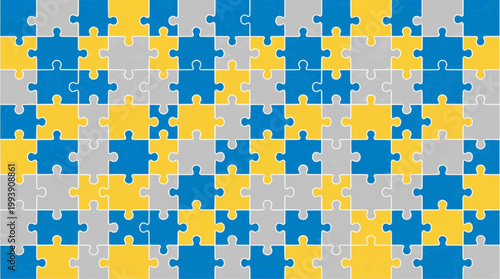 Puzzle pieces interlock to form a complete pattern, symbolizing problem-solving, teamwork, or complex systems