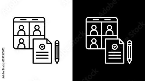 Webinar Registration Outline White Icon Set Design