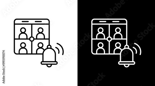 Webinar Reminder Outline White Icon Set Design
