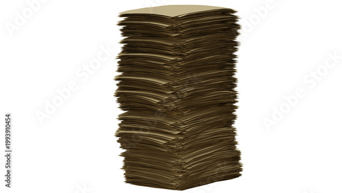 3d rendering paper pile