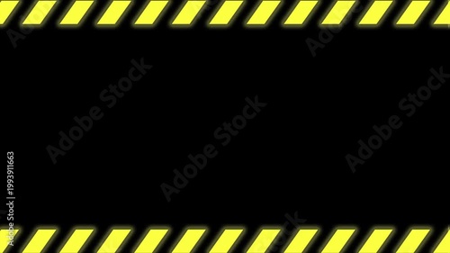 Video footage with a yellow and black overlay to indicate emergency or danger. Danger alert.