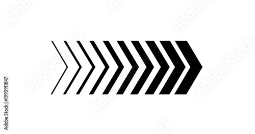 Abstract Black Directional Arrow with Motion Blur Effect Representing Speed Fast Forward and Growth for Modern Business Navigation
