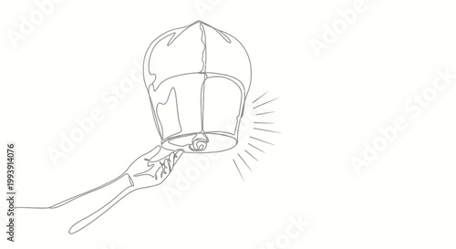 Obraz na plátně Hand holding a light bulb with lines.