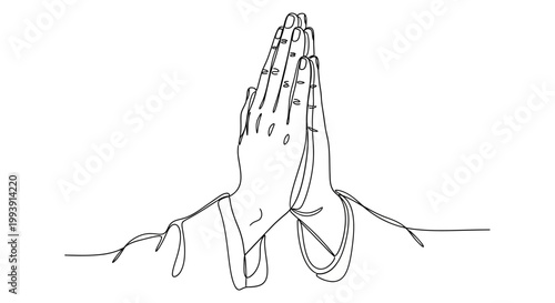 Hands together in prayer gesture.