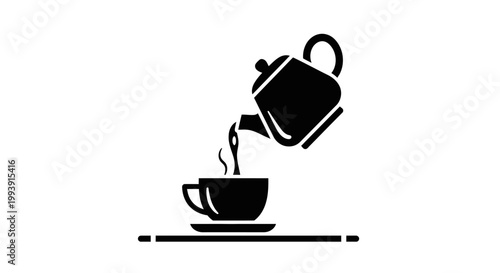Pouring Hot Tea From Teapot Into Cup Icon
