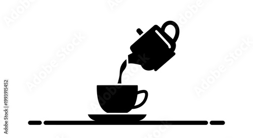 Pouring Hot Tea into Cup Icon