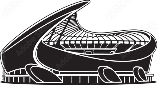 Modern futuristic sports stadium architecture vector illustration"