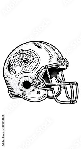 American Football Helmet Il...