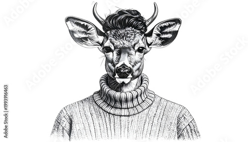 Anthropomorphic Deer Wearin...